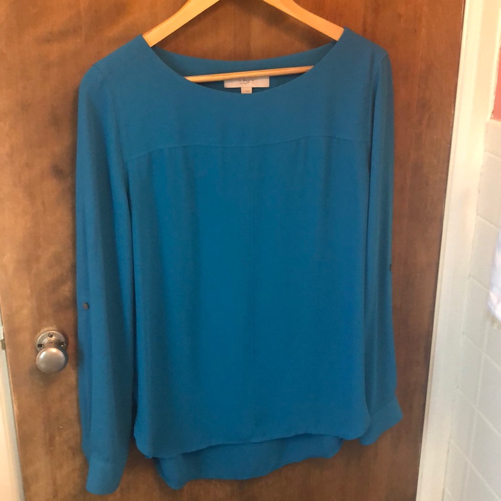 LOFT peacock blue blouse New